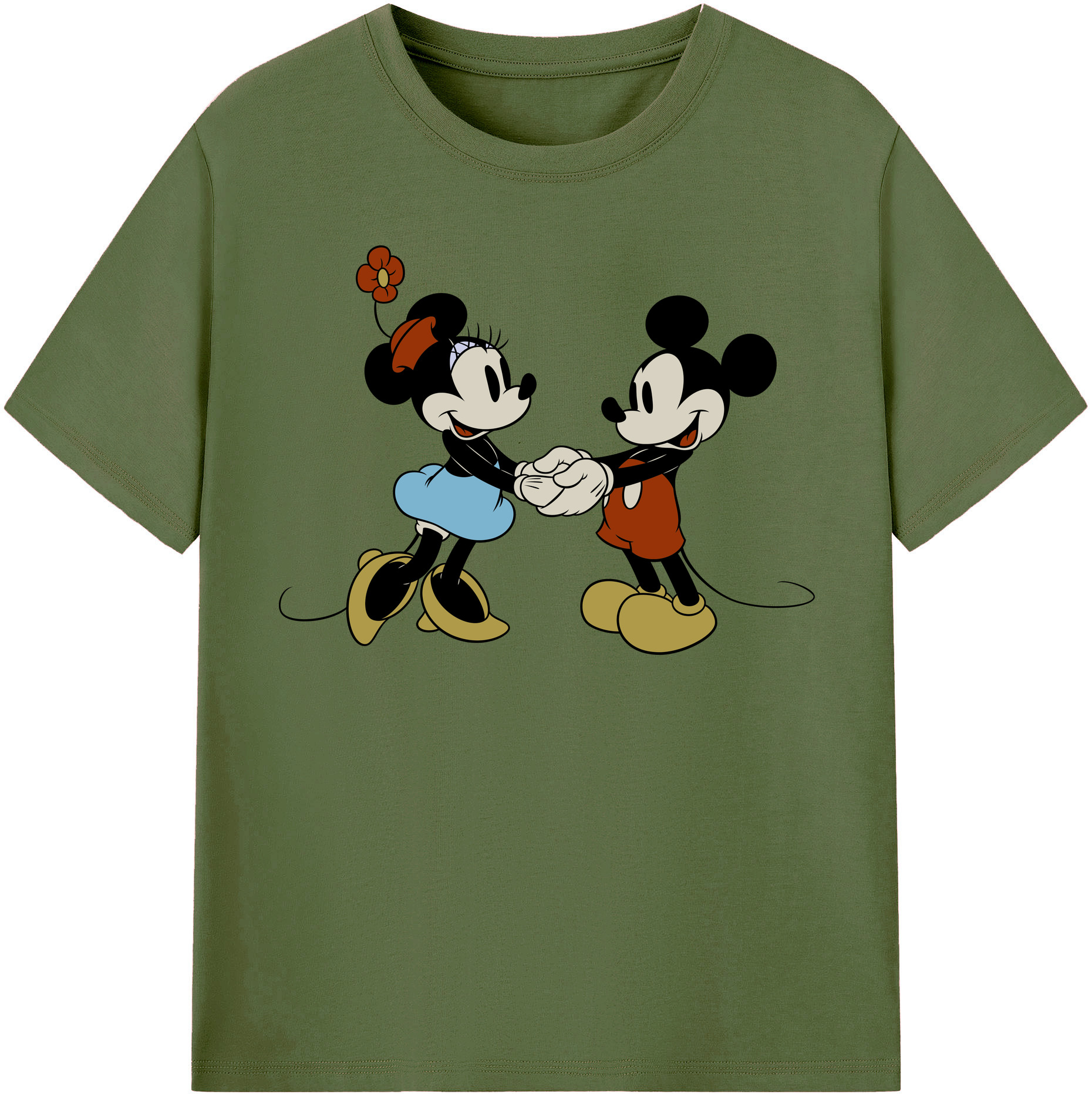 （画像用） ミッキーマウス Mickey Mouse 綿100％半袖Tシャツ（フロントプリント）